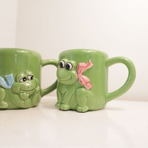 Green Frog Mug Set lovers gift for her gift for him couple